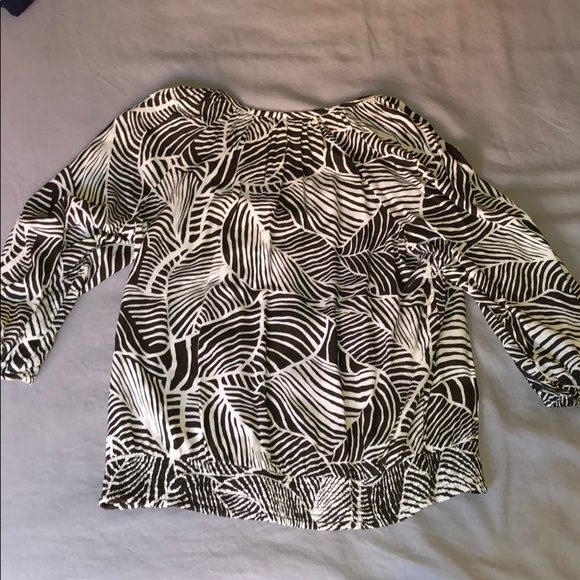 JONES NEW YORK DARK BROWN AND WHITE TOP - Picture 5 of 5